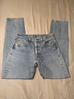 Levi's Light Blue High-Rise Women's Jeans Original Fit Straight Leg Sz 33x38.